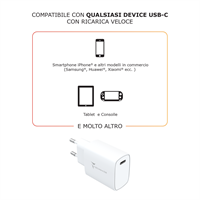 TECHMADE CARICABATTERIE 20W 1 PORTA USB-C OUTPUT FAST CHARGE