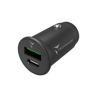 TECHMADE CARICATORE GAN AUTO FASTCHARGER 30 WATT TYPE-C + USB A