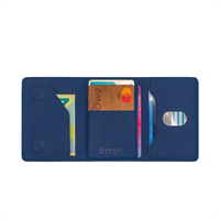 ETRES WALLET SMART FLAT COLLEZIONE SAFFIANO BLU